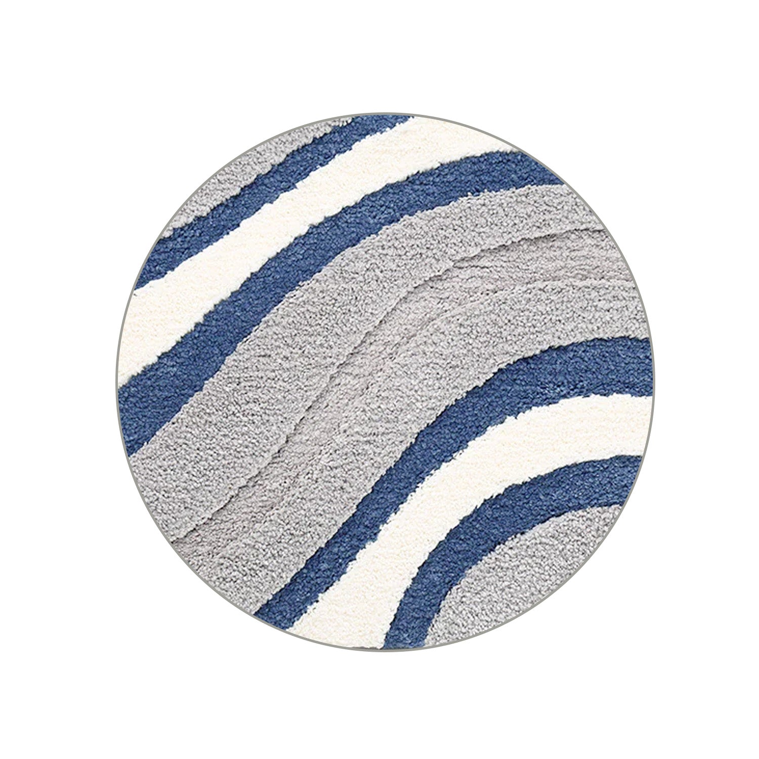 Feblilac Abstract Grey White Blue Wave Bath Mat - Feblilac® Mat