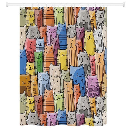 Cat Pattern Bath Shower Curtain