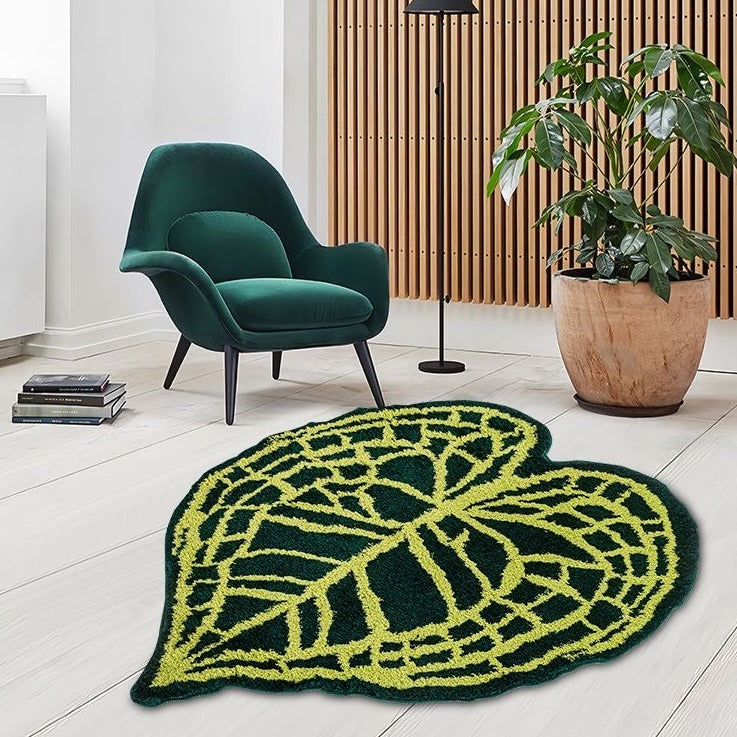 Cute Green Moss Bathroom Rugs Tufted Leaf Bath Mats Bathroom Decor