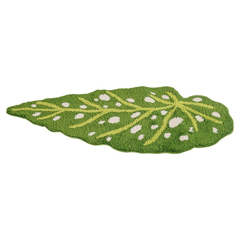Feblilac Tropical Green Leaf Mat, Kitchen Bedroom Are Rug, Long Runner Mat