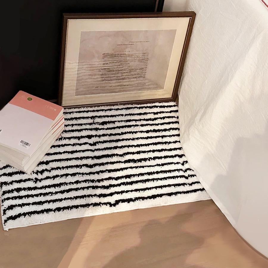 Black and White Stripes Bath Mat - view 3