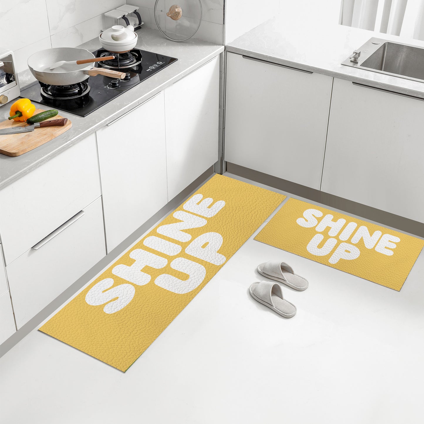 Feblilac Shine UP PVC Leather Kitchen Mat