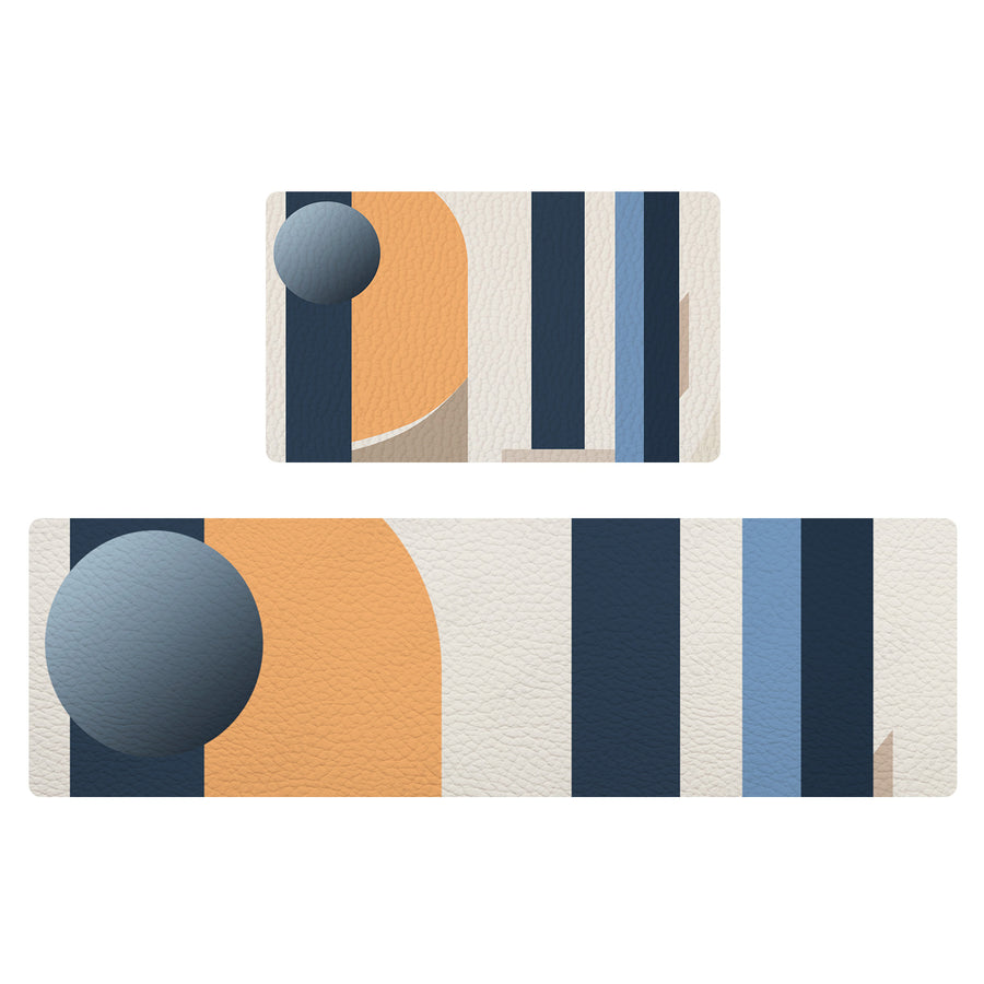 Feblilac Modern Simple Staircase PVC Leather Kitchen Mat - view 2