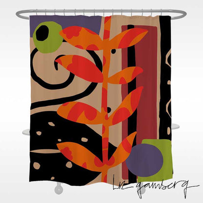Feblilac Layered Vines Shower Curtain by Liz Gamberg Studio from US