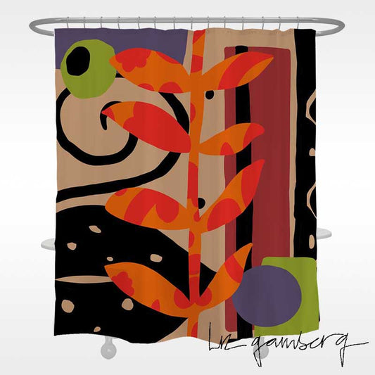 Feblilac Layered Vines Shower Curtain by Liz Gamberg Studio from US