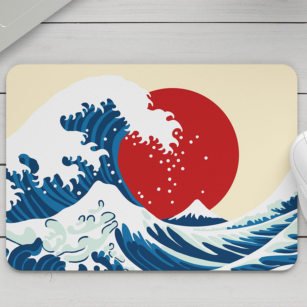 Feblilac Ukiyoe Waves Sunset Mouse Pad @Frank’s design