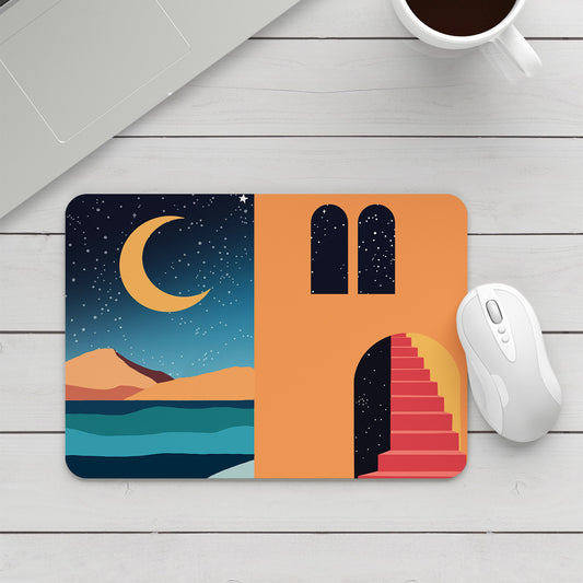Feblilac Simple Style House Mountains Mouse Pad