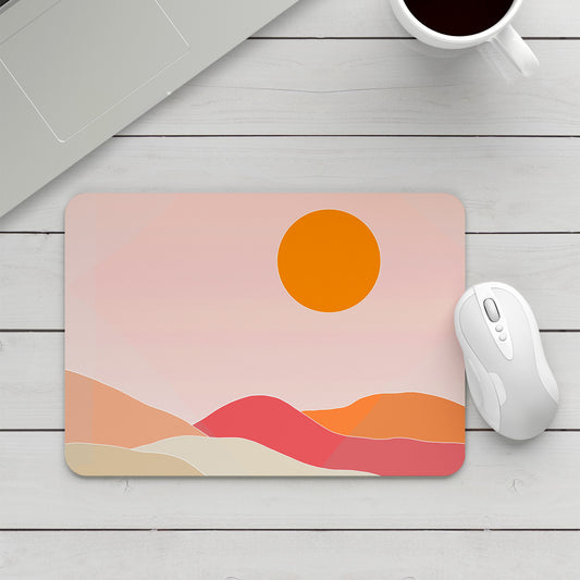 Feblilac Pink Mountain Sunrise Mouse Pad