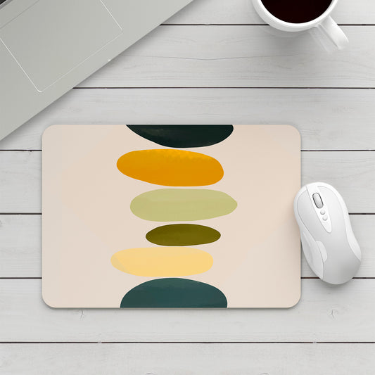 Feblilac Colored Stone Yellow Green Mouse Pad