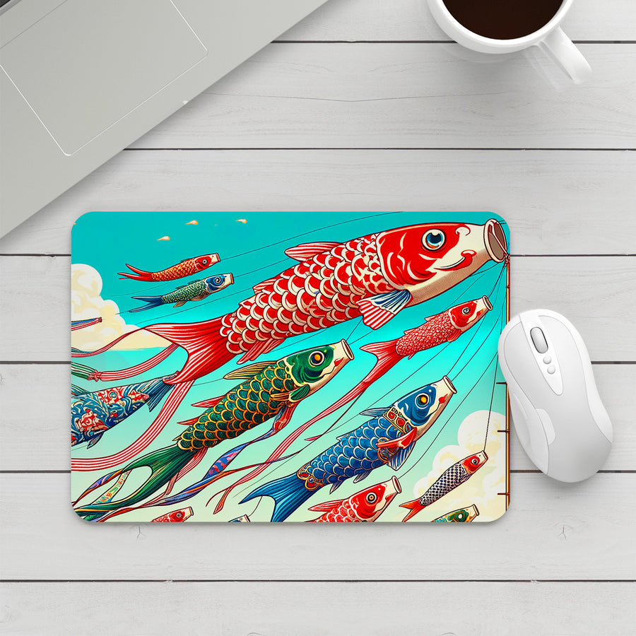 Feblilac Flying Koi Complex Version Mouse Pad