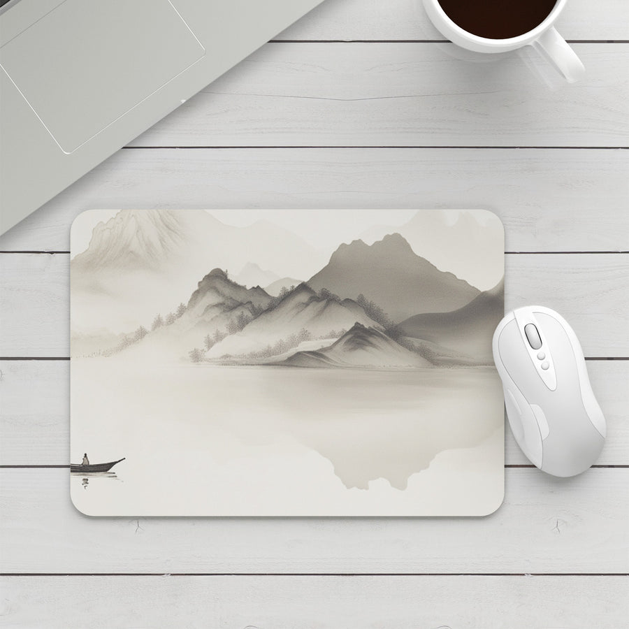 Feblilac Boat Landscape Mouse Pad