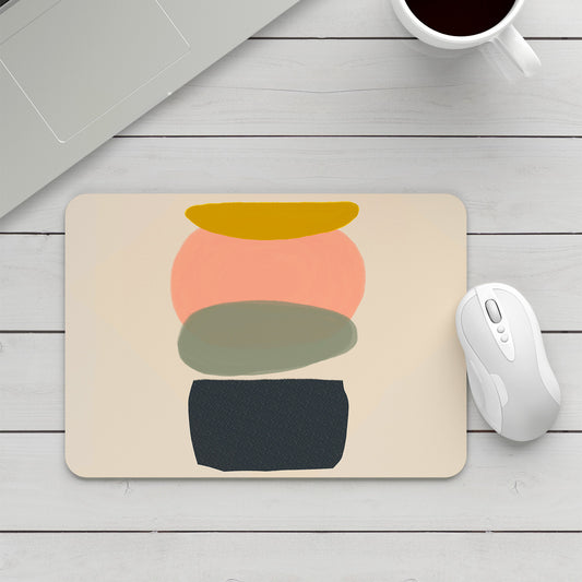 Feblilac Four Color Blocks Abstract Stone Mouse Pad