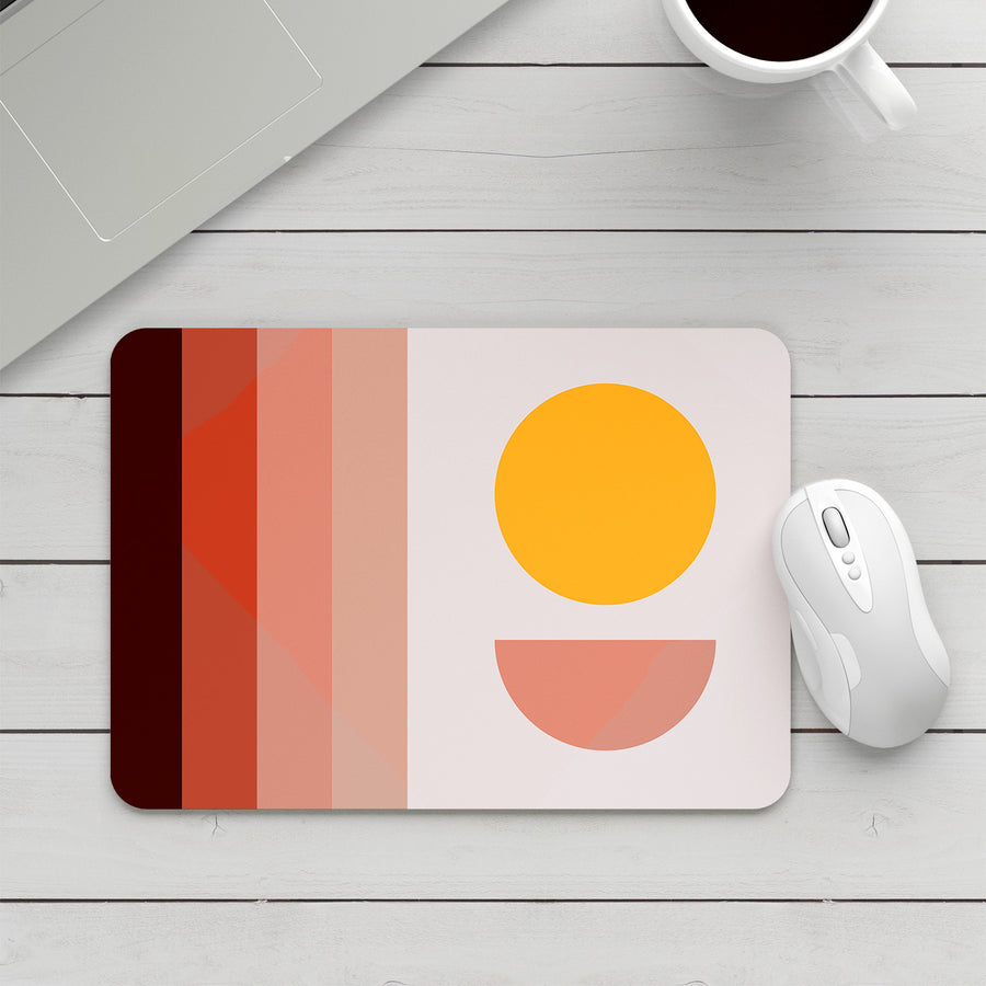 Feblilac Pink Sun Stripes Mouse Pad