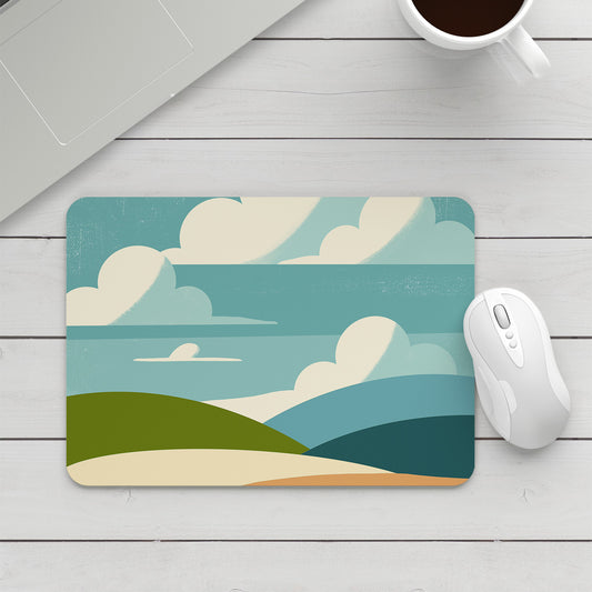 Feblilac Big Blue Sky and White Clouds Mouse Pad
