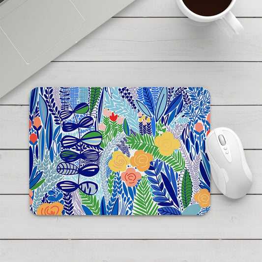 Feblilac Tropical Leaves Mouse Pad
