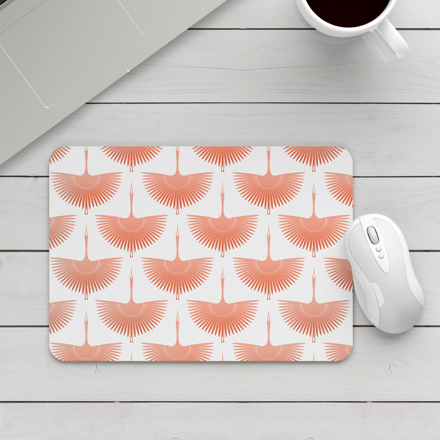 Feblilac Pink Crane Mouse Pad