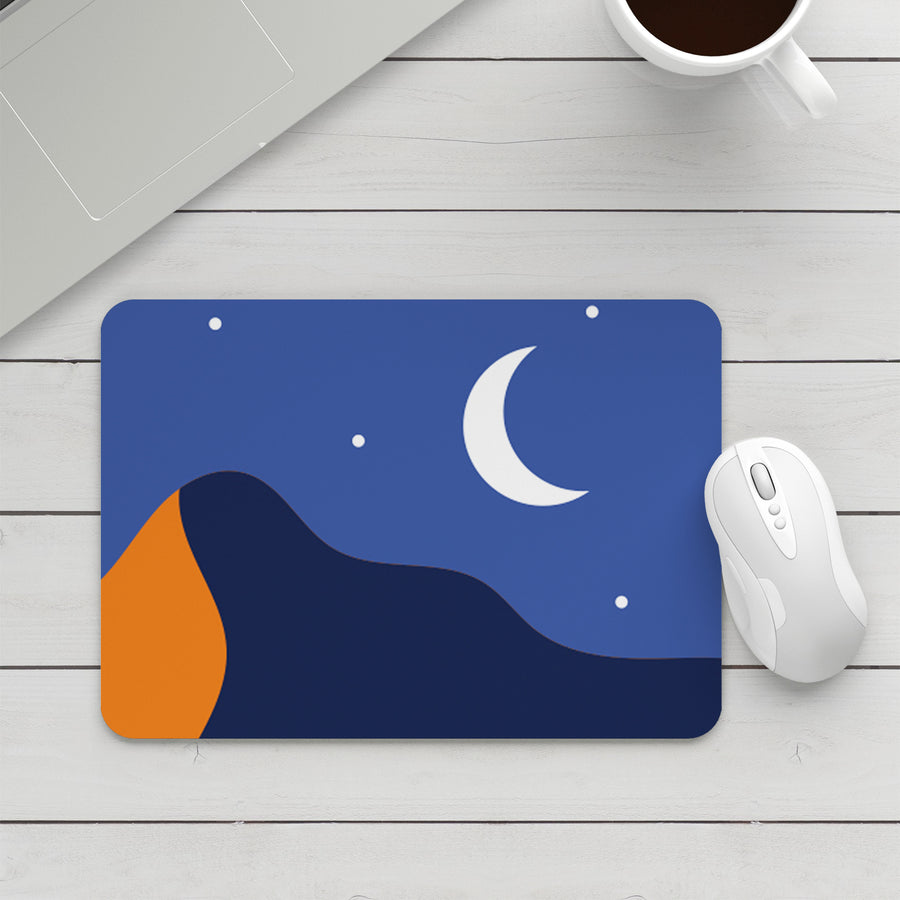 Feblilac Stars Moon and Mountains Mouse Pad