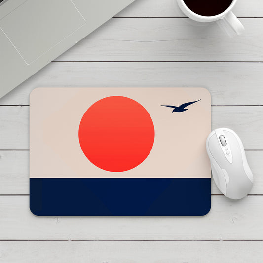 Feblilac Seagull Sunset Blue Tide Mouse Pad