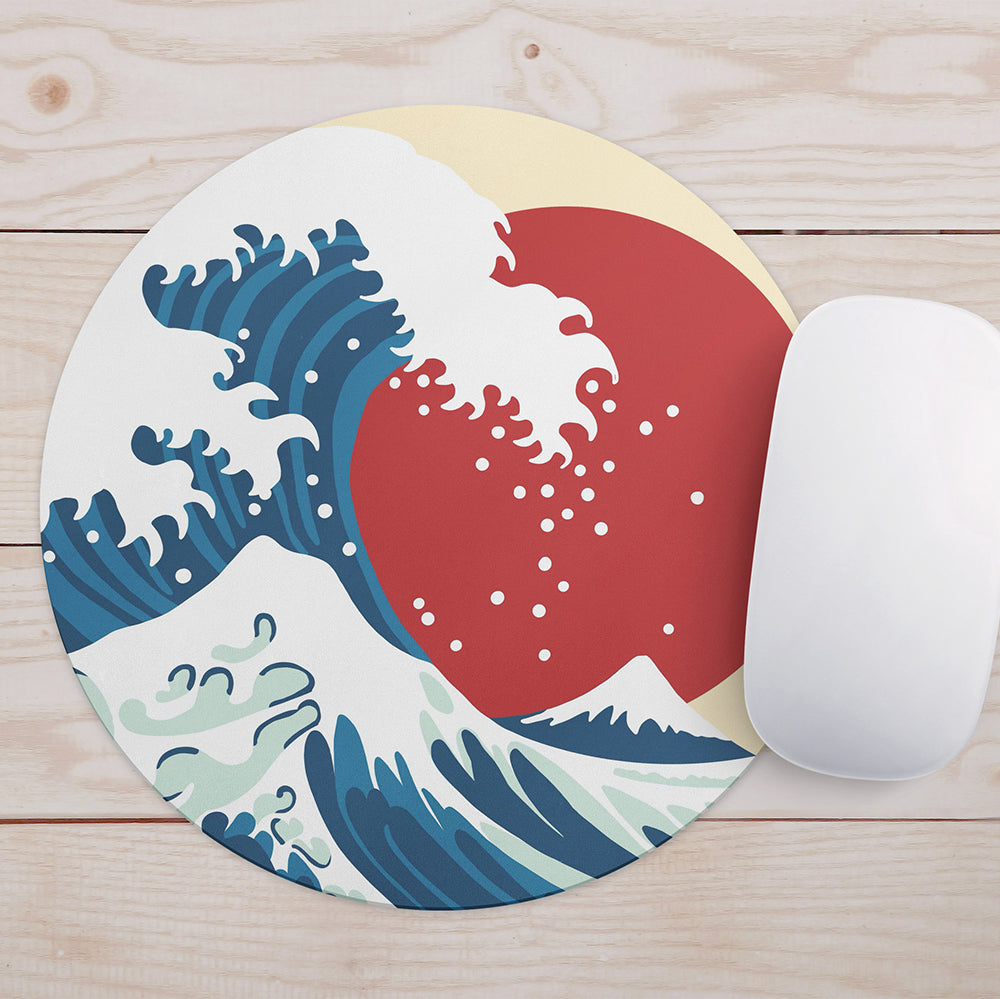 Feblilac Ukiyoe Waves Sunset Mouse Pad @Frank’s design