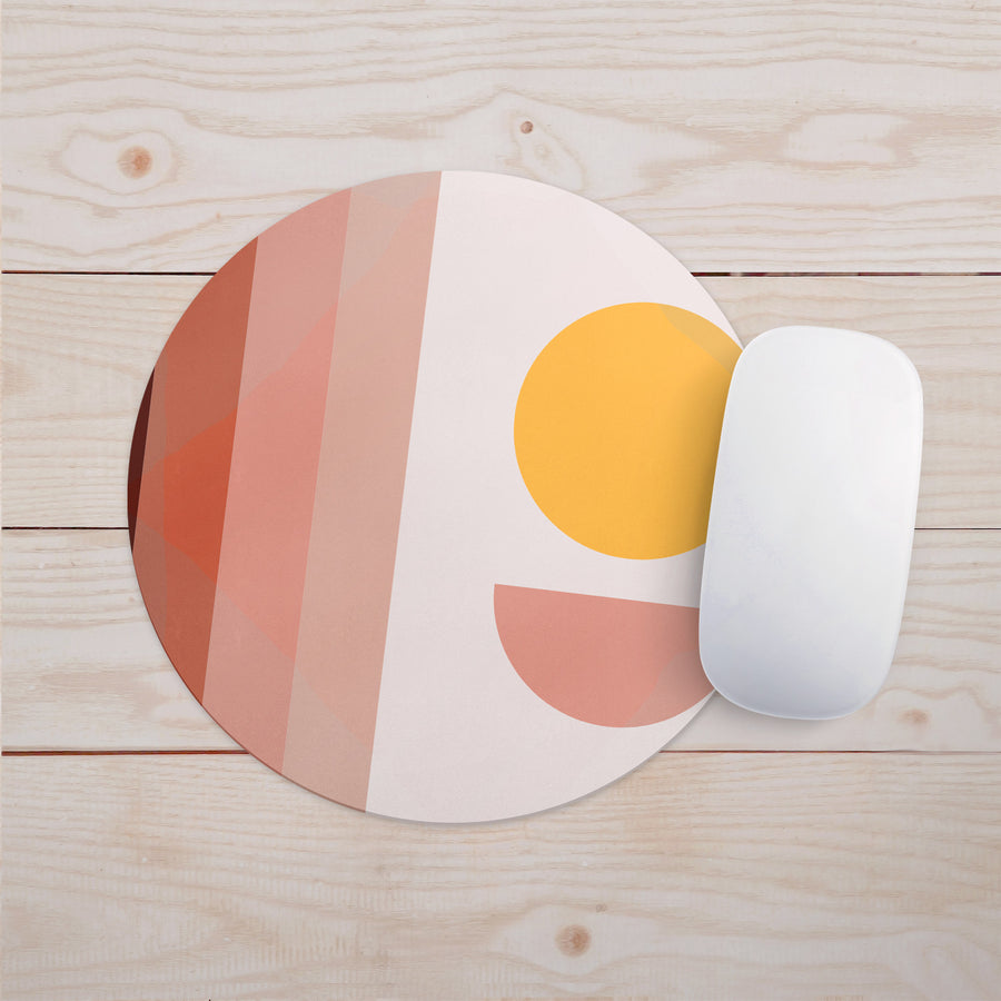 Feblilac Pink Sun Stripes Mouse Pad - view 2