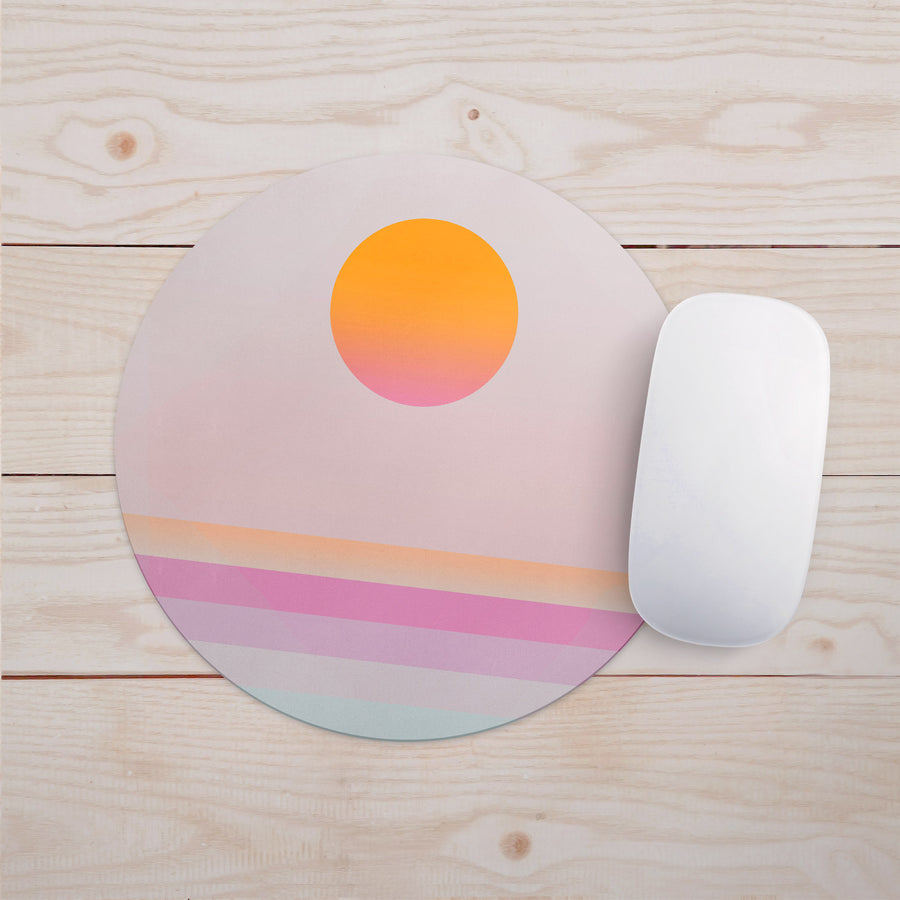 Feblilac Pink Ocean Sunset Mouse Pad - view 2