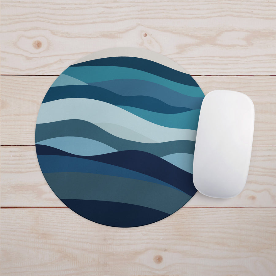 Feblilac Blue Ocean Waves Mouse Pad - view 2