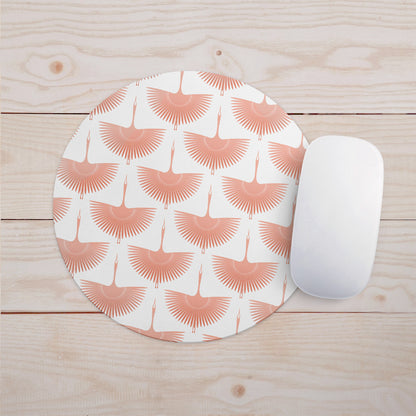 Feblilac Pink Crane Mouse Pad