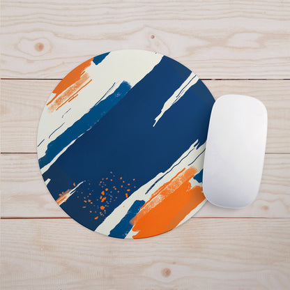 Feblilac Paint Blue Orange Flowers Mouse Pad