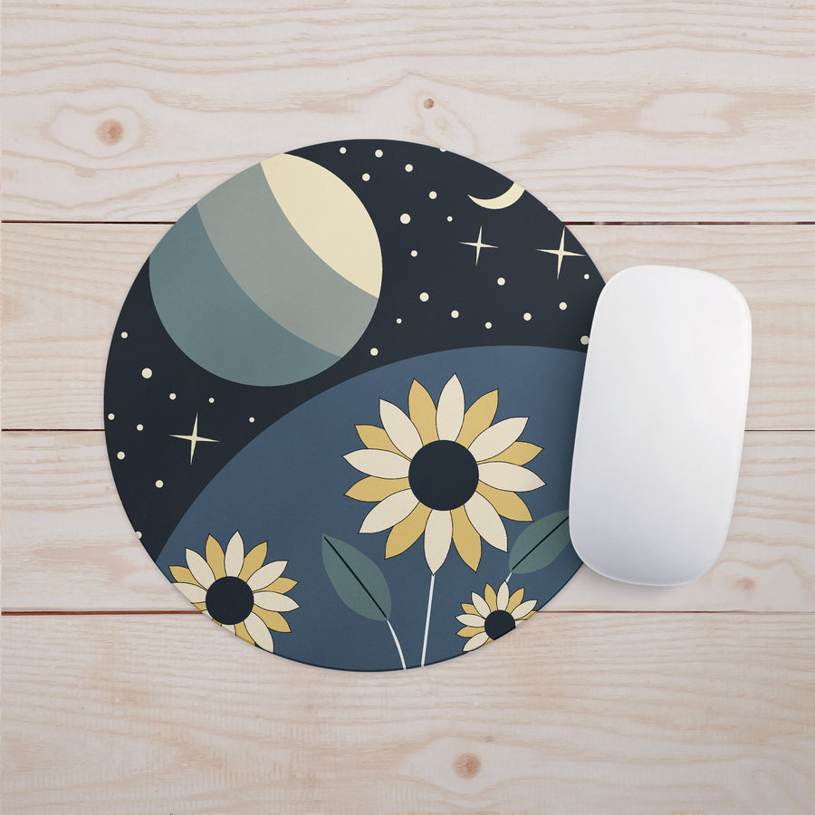 Feblilac Planet Sunflower Mouse Pad - view 2