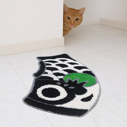 Feblilac Black Koinobori Carp Flag Tufted Bath Mat