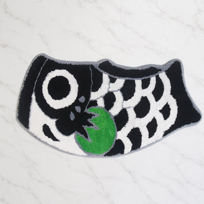 Feblilac Black Koinobori Carp Flag Tufted Bath Mat