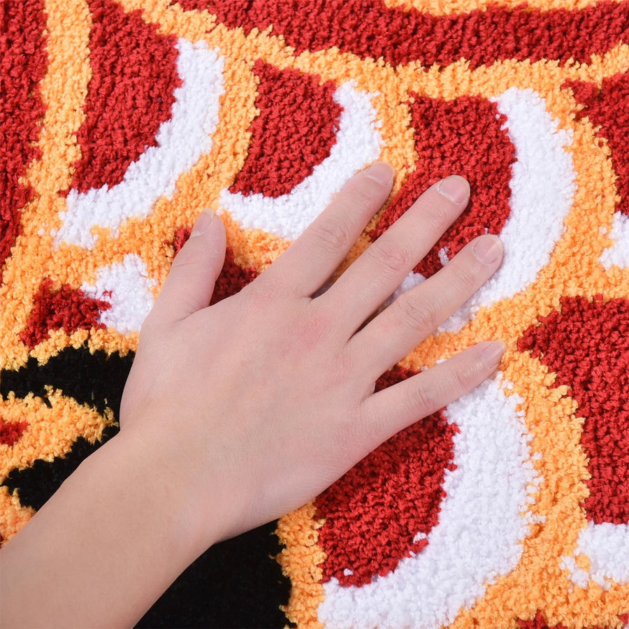 Feblilac Red Koinobori Carp Flag Tufted Bath Mat