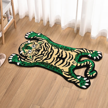 Feblilac Green Tiger Tufted Bath Mat