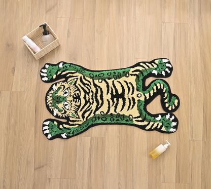Feblilac Green Tiger Tufted Bath Mat