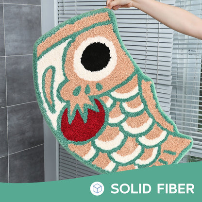 Feblilac Pink Blue and Red Koinobori Carp Flag Tufted Bath Mat