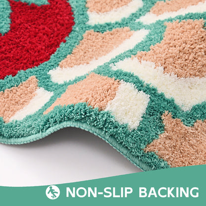 Feblilac Pink Blue and Red Koinobori Carp Flag Tufted Bath Mat
