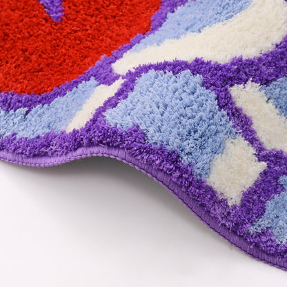 Feblilac Red and Purple Koinobori Carp Flag Tufted Bath Mat