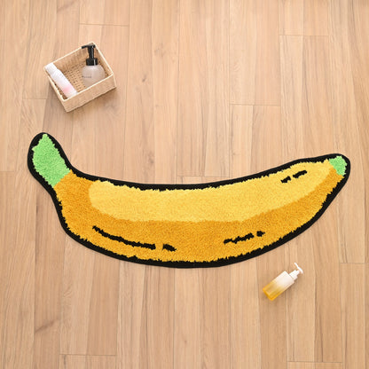 Feblilac Irregular Banana Tufted Bath Mat