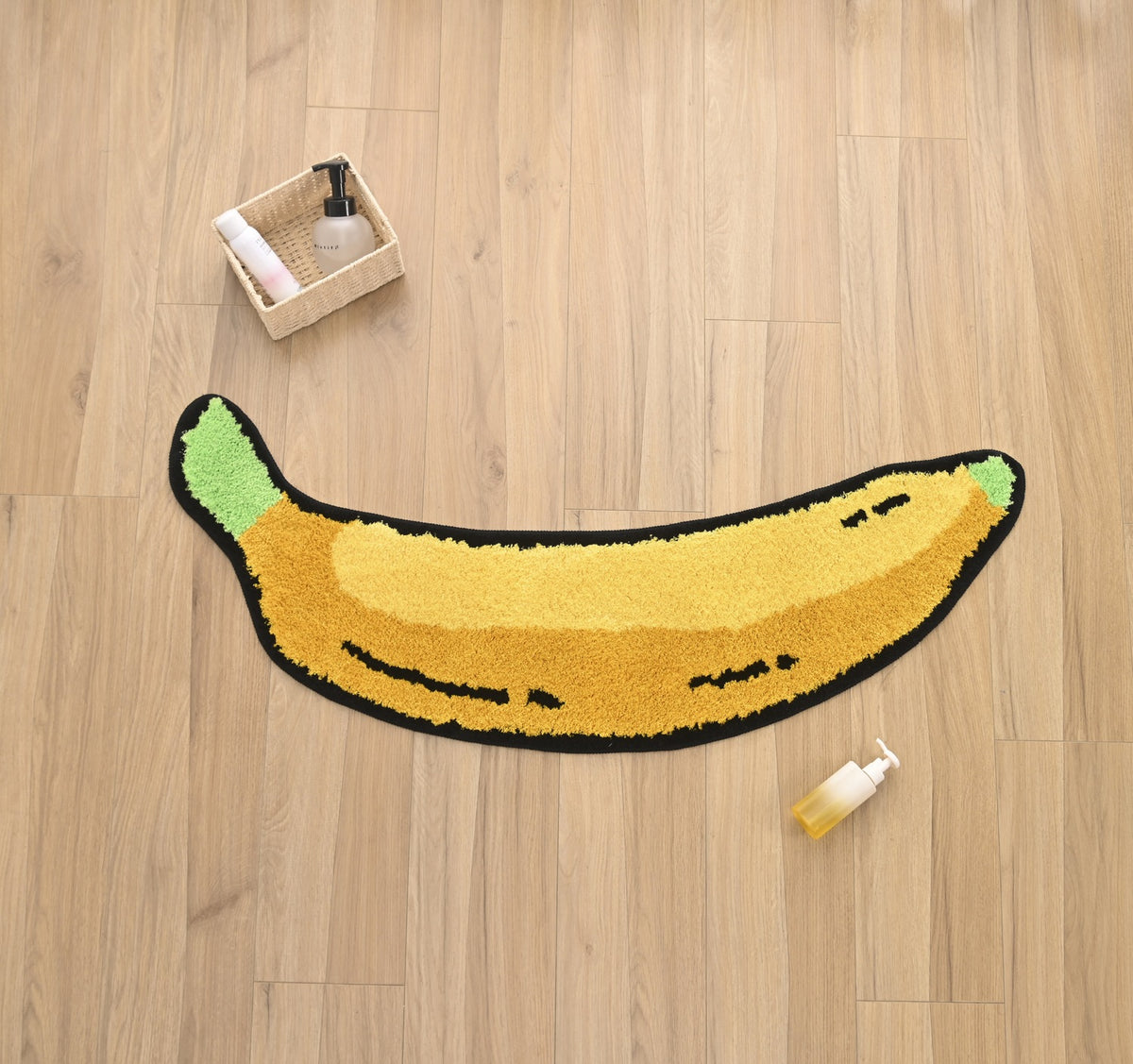 Feblilac Irregular Banana Tufted Bath Mat