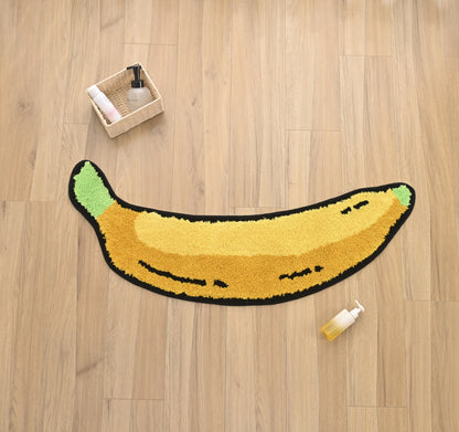 Feblilac Irregular Banana Tufted Bath Mat