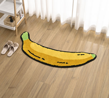 Feblilac Irregular Banana Tufted Bath Mat