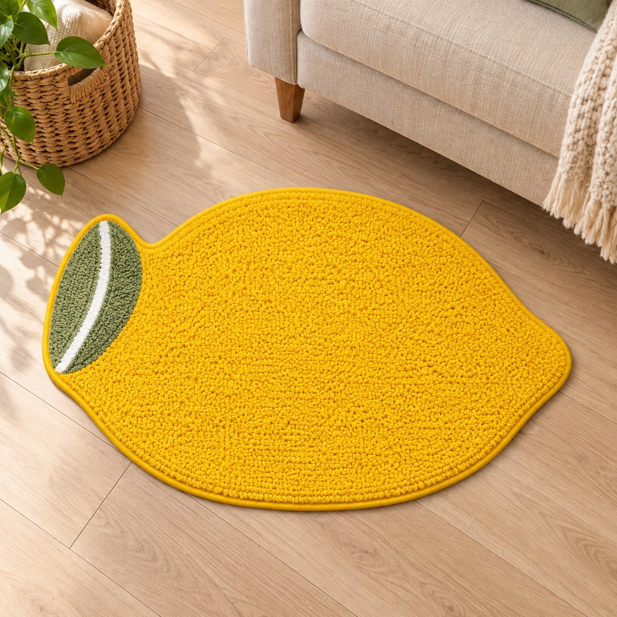 Feblilac Big Yellow Lemon Tufted Bath Mat