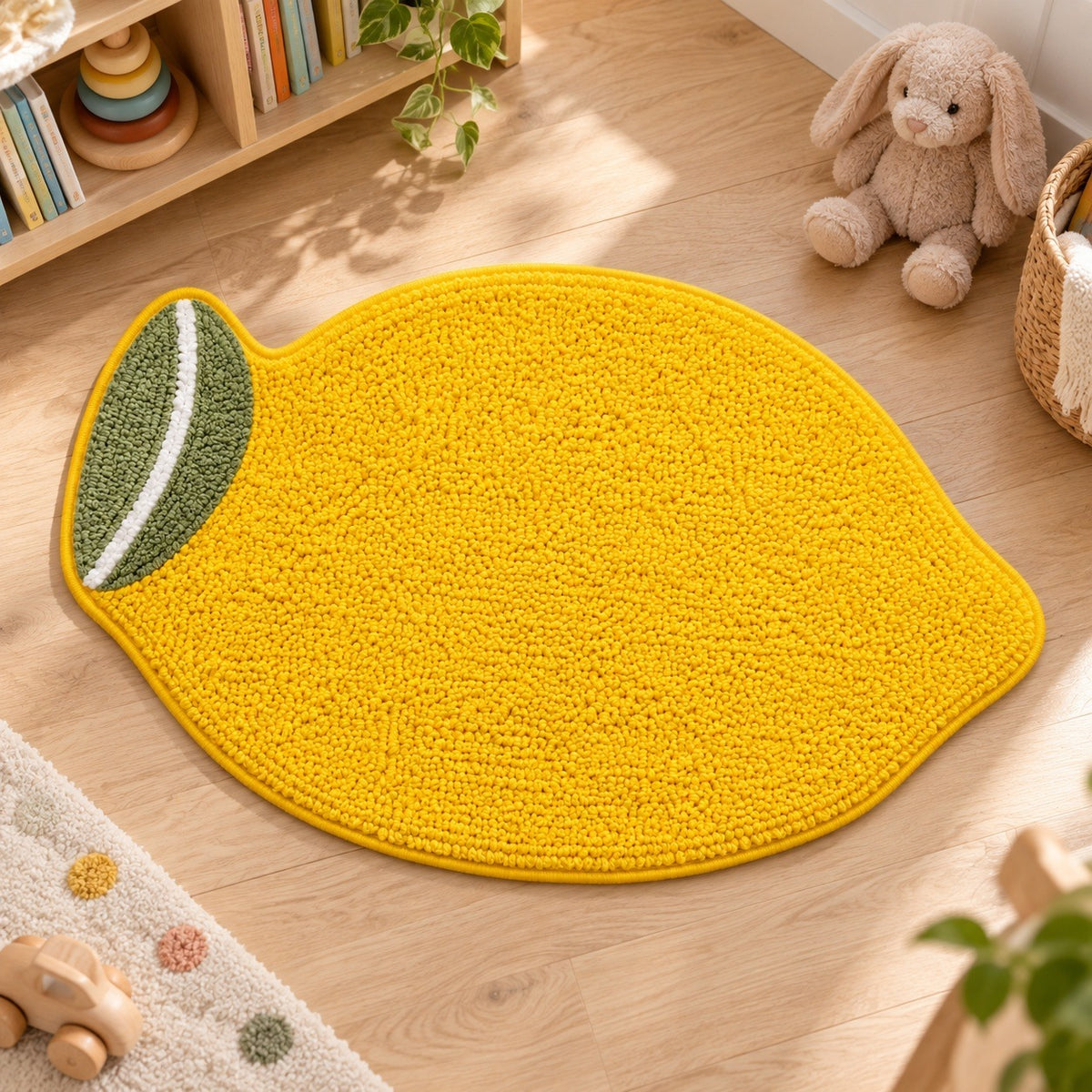 Feblilac Big Yellow Lemon Tufted Bath Mat