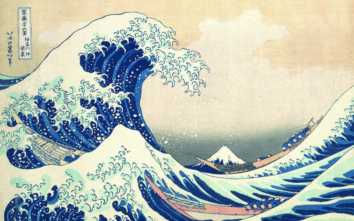 Feblilac Great Wave off Kanagawa Tufted Bath Mat