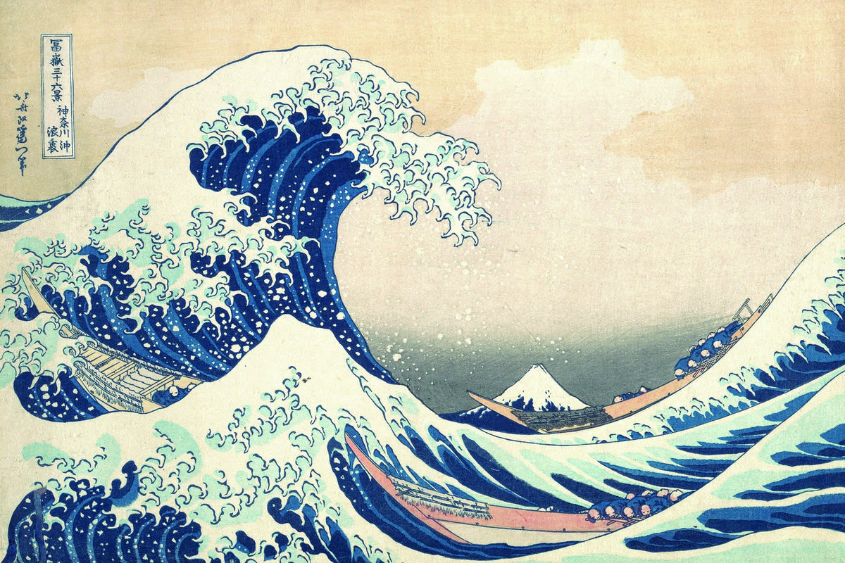 Feblilac Great Wave off Kanagawa Tufted Bath Mat