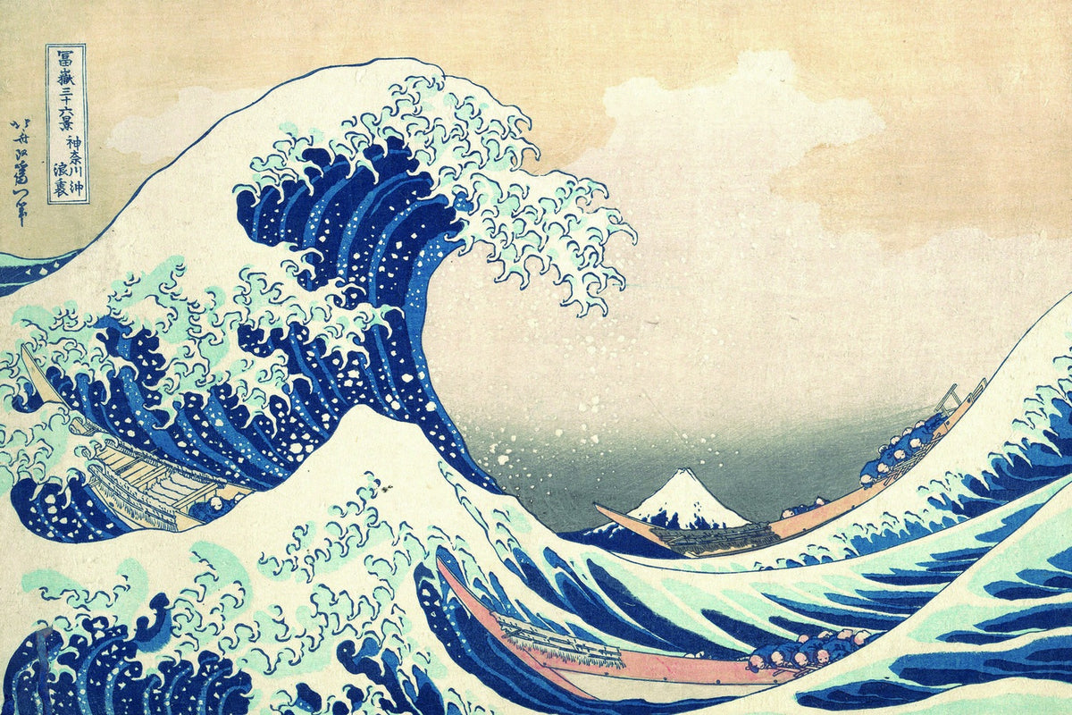 Feblilac Great Wave off Kanagawa Tufted Bath Mat