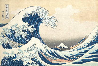 Feblilac Great Wave off Kanagawa Tufted Bath Mat