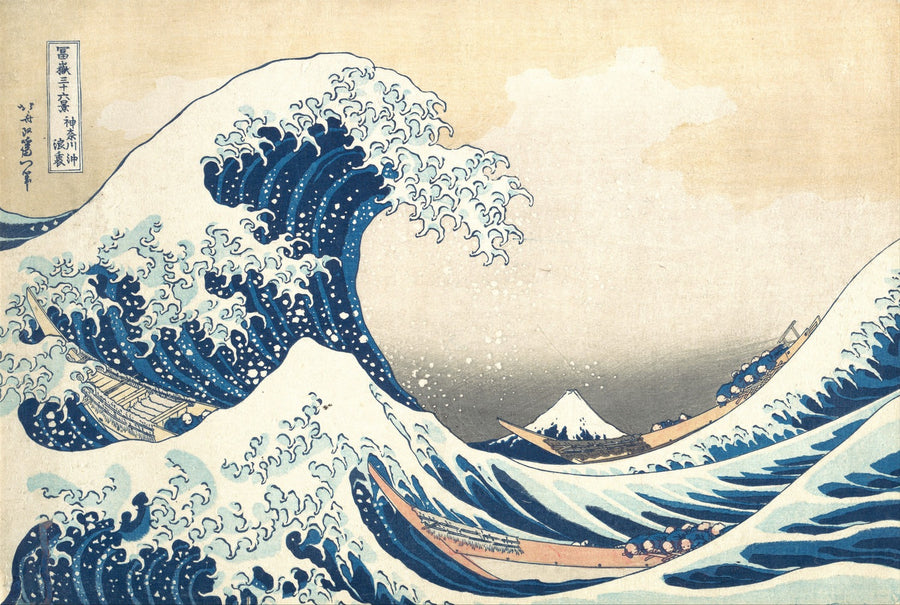 Feblilac Great Wave off Kanagawa Tufted Bath Mat