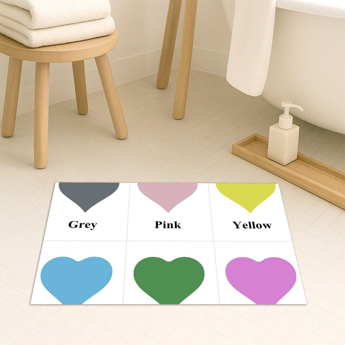 Feblilac Heart Shape Tufted Bath Mat