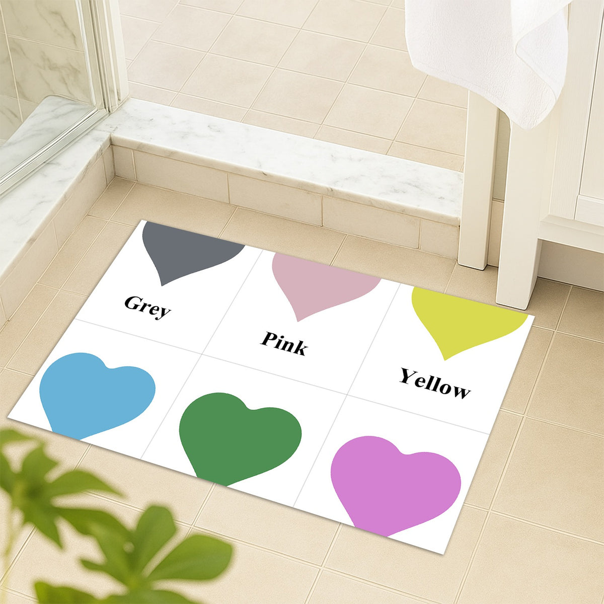 Feblilac Heart Shape Tufted Bath Mat